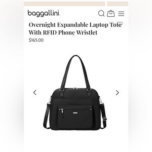 Baggallini Expandable Laptop Tote Bag EUC